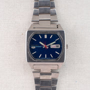 Vintage Seiko 5 6309-5510 Automatic 17J Blue Dial Day Date Wristwatch