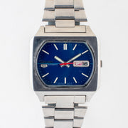Vintage Seiko 5 6309-5510 Automatic 17J Blue Dial Day Date Wristwatch