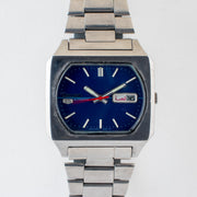 Vintage Seiko 5 6309-5510 Automatic 17J Blue Dial Day Date Wristwatch
