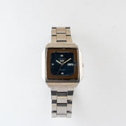 Vintage Seiko 5 6309-545A Automatic 17J Blue Dial Day Date Wristwatch