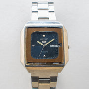 Vintage Seiko 5 6309-545A Automatic 17J Blue Dial Day Date Wristwatch