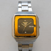 Vintage Seiko 5 6309-545A Automatic 17J Blue Dial Day Date Wristwatch