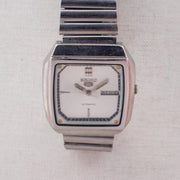 Vintage Seiko 5 6309-7320 Automatic 17J Silver Dial Day Date Wristwatch