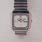 Vintage Seiko 5 6309-7320 Automatic 17J Silver Dial Day Date Wristwatch