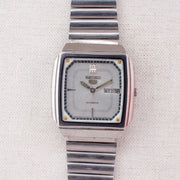 Vintage Seiko 5 6309-7320 Automatic 17J Silver Dial Day Date Wristwatch