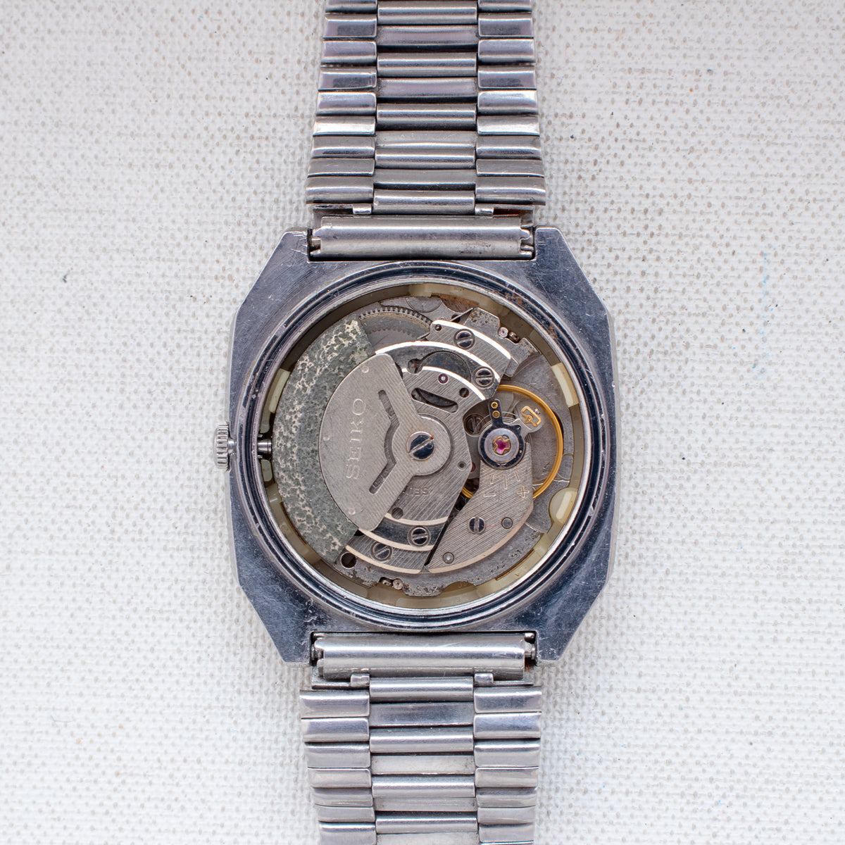 Vintage Seiko 5 6309-7320 Automatic 17J Silver Dial Day Date Wristwatch