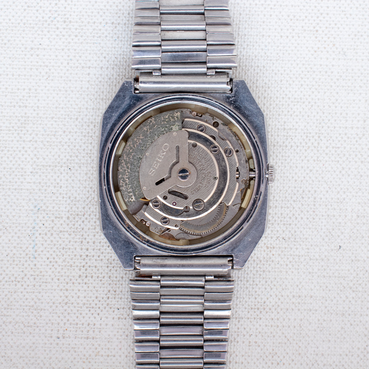 Vintage Seiko 5 6309-7320 Automatic 17J Silver Dial Day Date Wristwatch