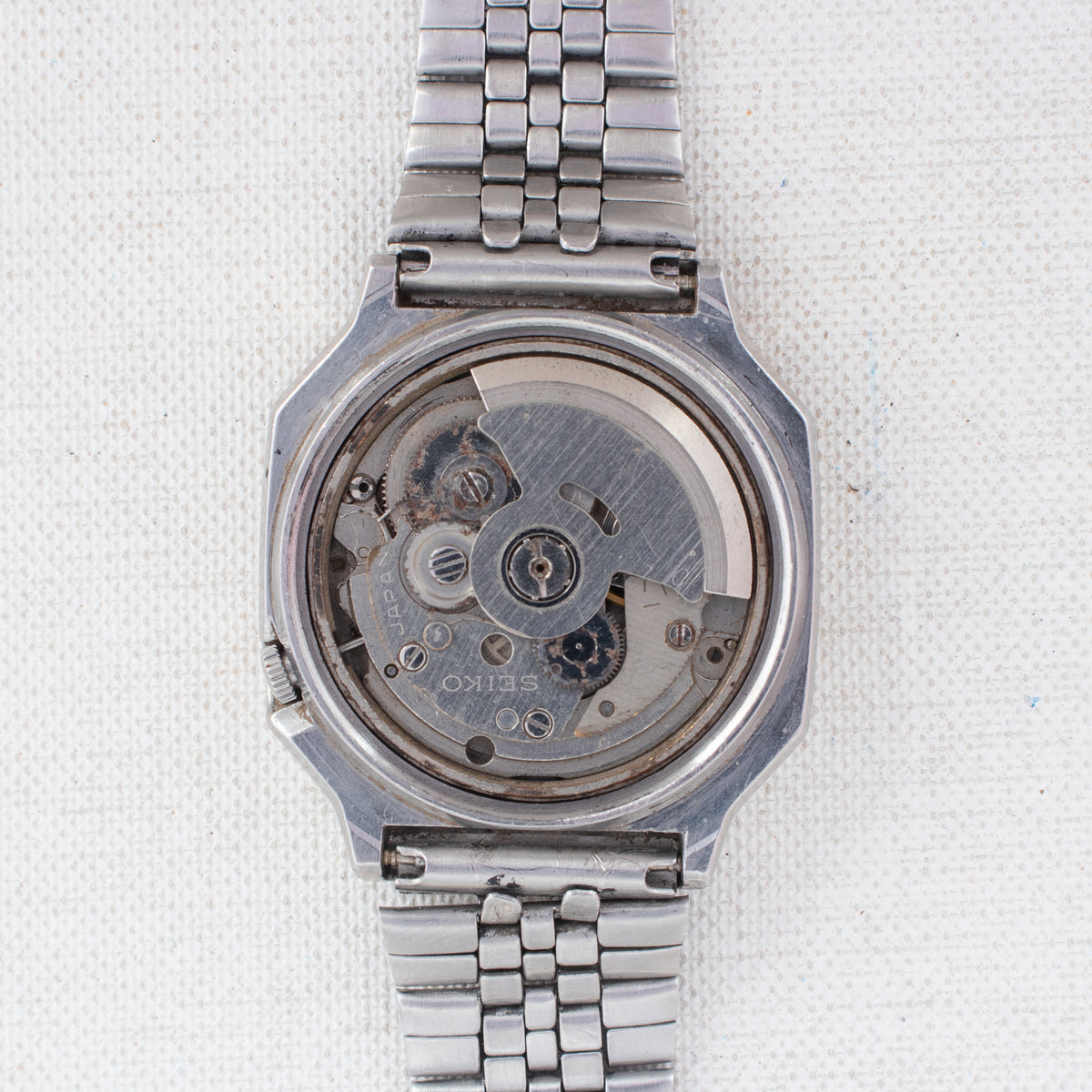 Vintage Seiko 5 7009-5330 Automatic 17J Silver Dial Day Date Wristwatch