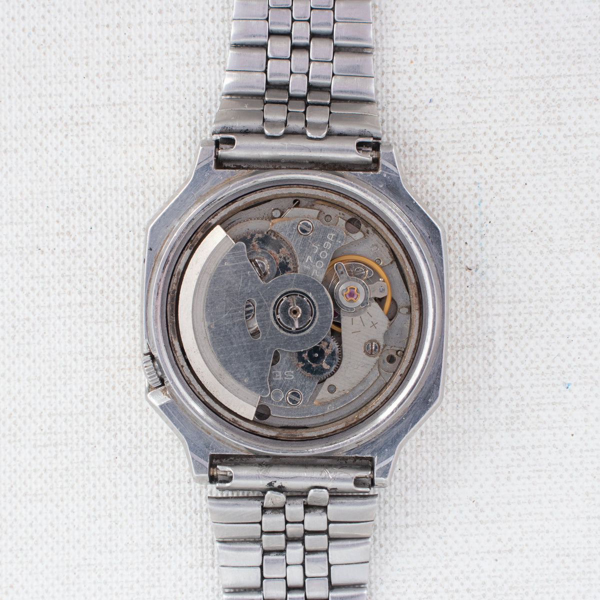 Vintage Seiko 5 7009-5330 Automatic 17J Silver Dial Day Date Wristwatch