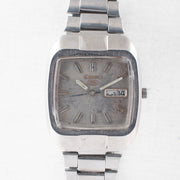 Vintage Seiko 5 6319-5050 Automatic 21J Silver Dial Day Date Wristwatch