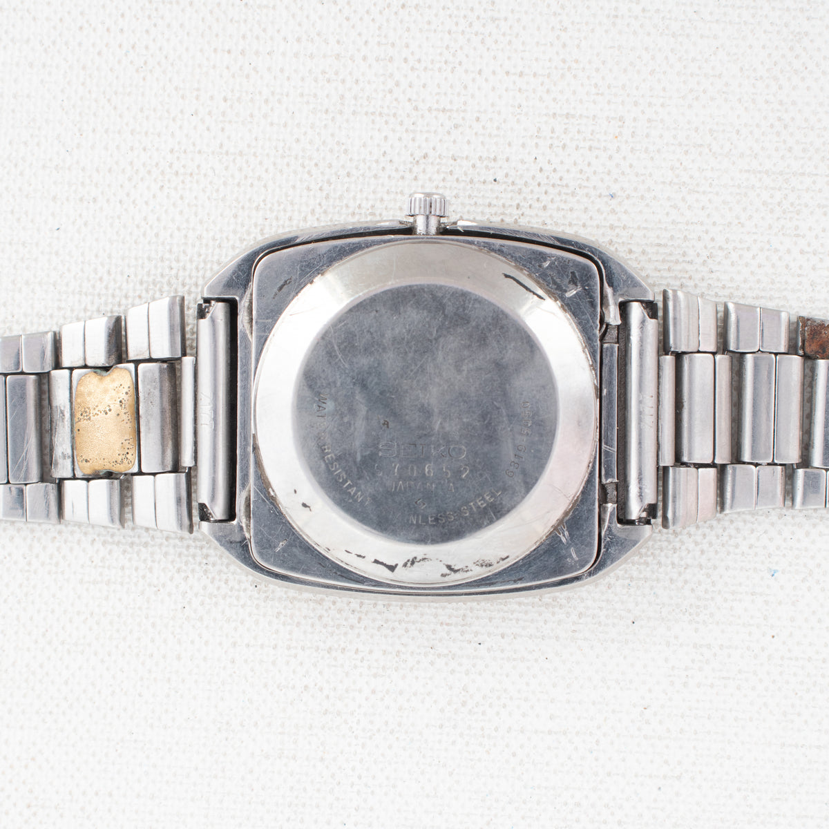 Vintage Seiko 5 6319-5050 Automatic 21J Silver Dial Day Date Wristwatch