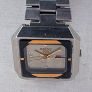 Vintage Seiko 5 6309-5450 Automatic 17J Silver Dial Day Date Wristwatch