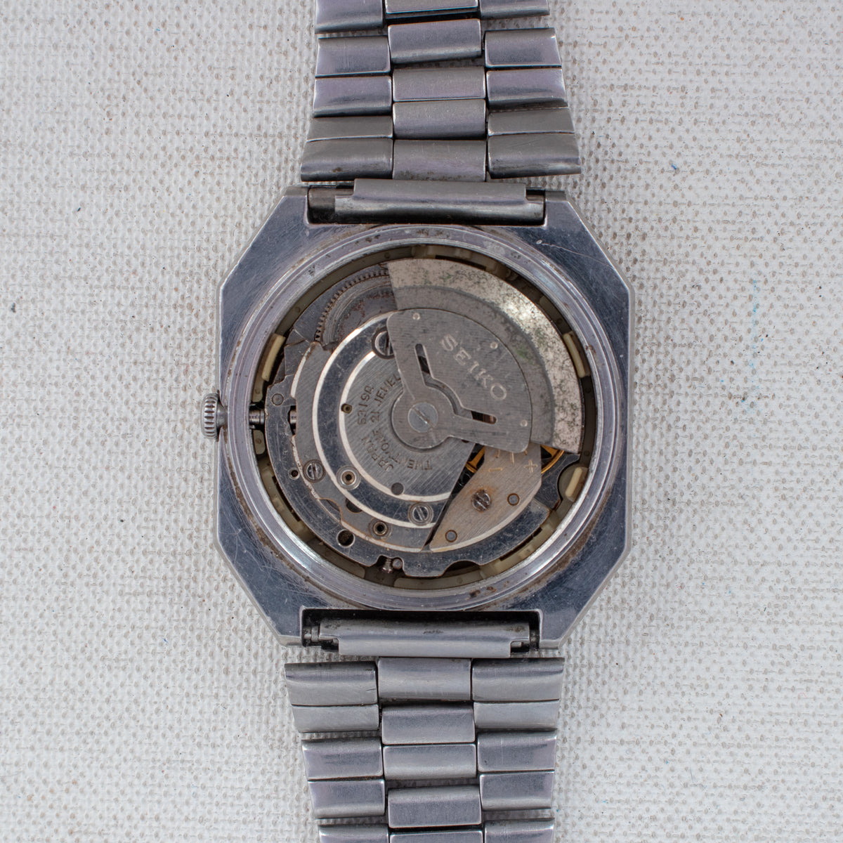 Vintage Seiko 5 6309-5450 Automatic 17J Silver Dial Day Date Wristwatch
