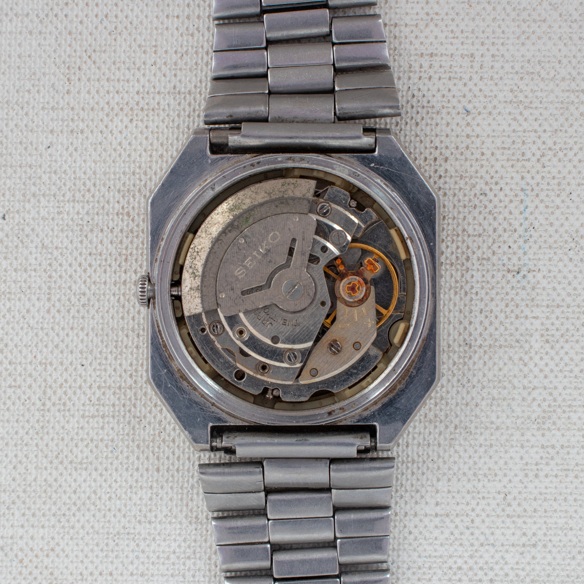 Vintage Seiko 5 6309-5450 Automatic 17J Silver Dial Day Date Wristwatch