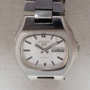 Vintage Seiko 5 6309-5320 Automatic 17J Silver Dial Day Date Wristwatch