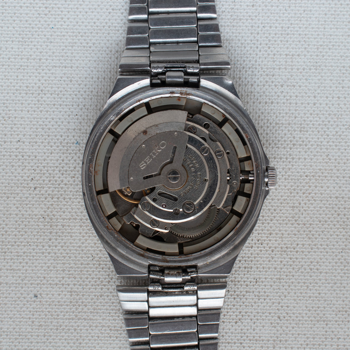 Vintage Seiko 5 6309-5320 Automatic 17J Silver Dial Day Date Wristwatch