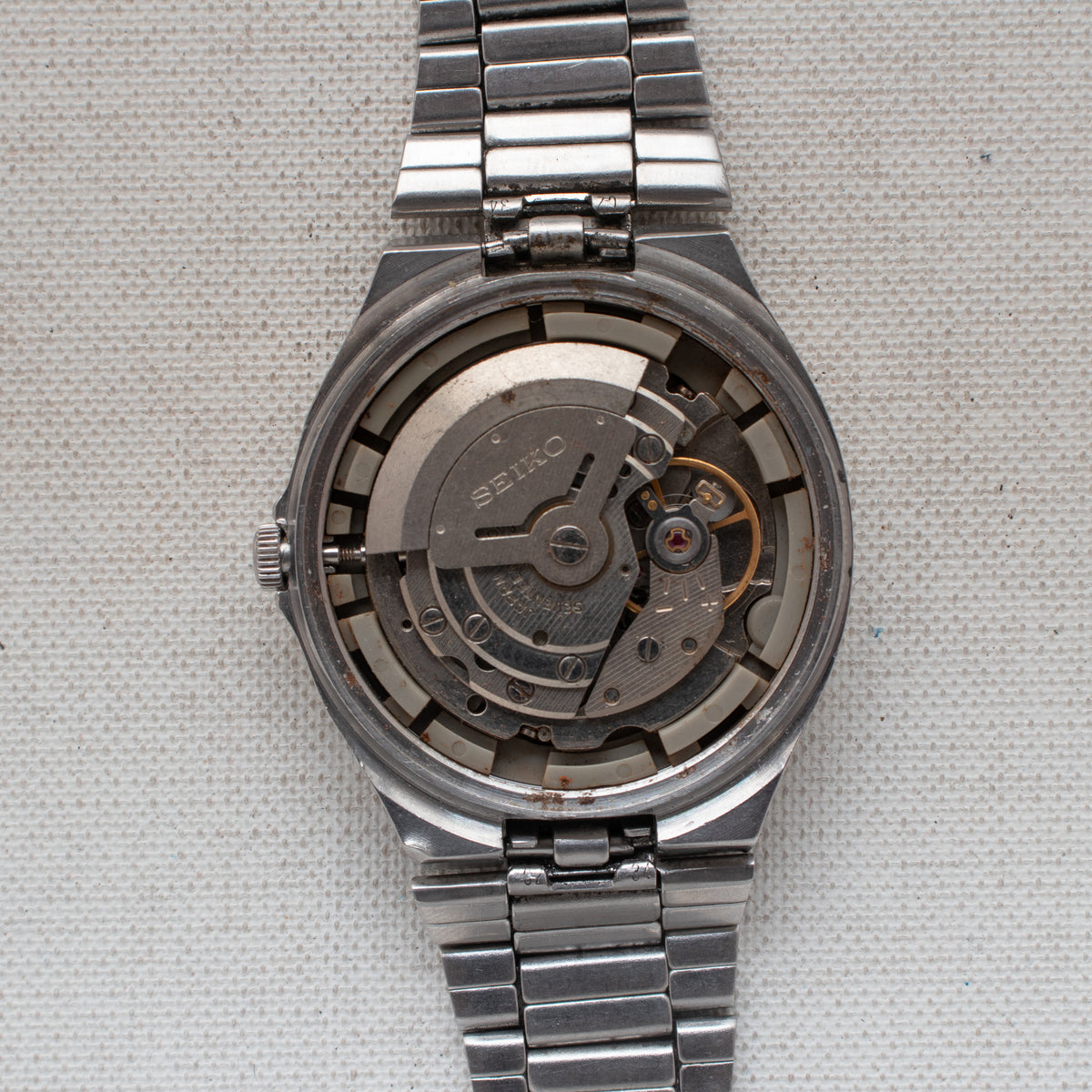 Vintage Seiko 5 6309-5320 Automatic 17J Silver Dial Day Date Wristwatch