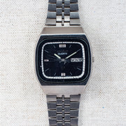 Vintage Seiko SQ 8223-508A Quartz Blue Dial Day Date Wristwatch