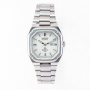 Vintage Seiko SQ 8229-5030 Quartz White Dial Day Date Wristwatch