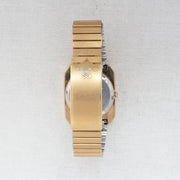 Vintage Seiko SQ 8223-5260 Quartz Gold Dial Day Date Wristwatch