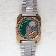 Vintage Seiko SQ 8223-5260 Quartz Gold Dial Day Date Wristwatch