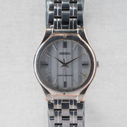 Vintage Seiko V701-2K30 Quartz Silver Dial Wristwatch