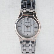 Vintage Seiko V701-2K30 Quartz Silver Dial Wristwatch