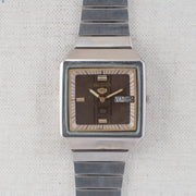 Vintage Seiko SQ 8223-526A Quartz Brown Dial Day Date Wristwatch