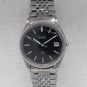Vintage Seiko SQ 8222-8020 Quartz Black Dial Date Wristwatch