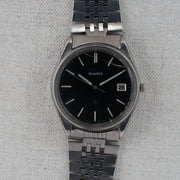 Vintage Seiko SQ 8222-8020 Quartz Black Dial Date Wristwatch