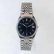 Vintage Seiko SQ 8222-8020 Quartz Black Dial Date Wristwatch