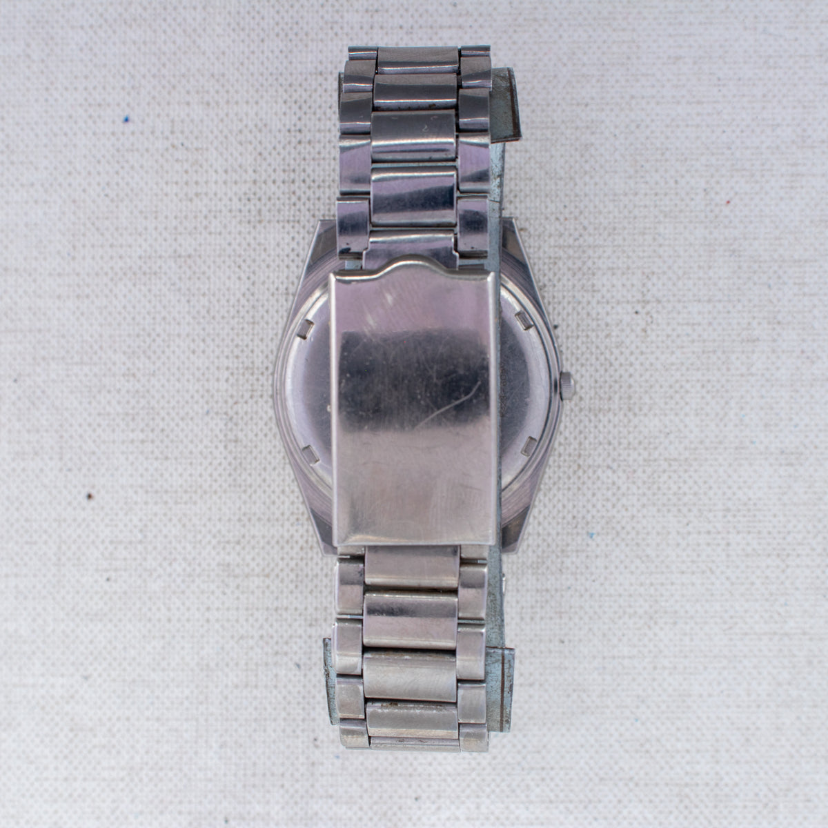 Vintage Seiko SQ 8223-8050 Quartz Silver Dial Day Date Wristwatch