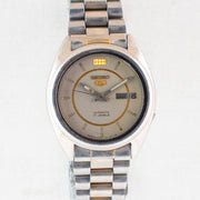 Vintage Seiko 5 7009-8740 Automatic 17J Silver Dial Day Date Wristwatch