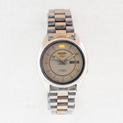 Vintage Seiko 5 7009-8740 Automatic 17J Silver Dial Day Date Wristwatch