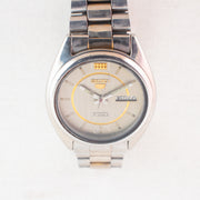 Vintage Seiko 5 7009-8740 Automatic 17J Silver Dial Day Date Wristwatch