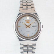 Vintage Seiko 5 6309-8960 Automatic 17J White Dial Day Date Wristwatch
