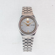 Vintage Seiko 5 6309-8960 Automatic 17J White Dial Day Date Wristwatch