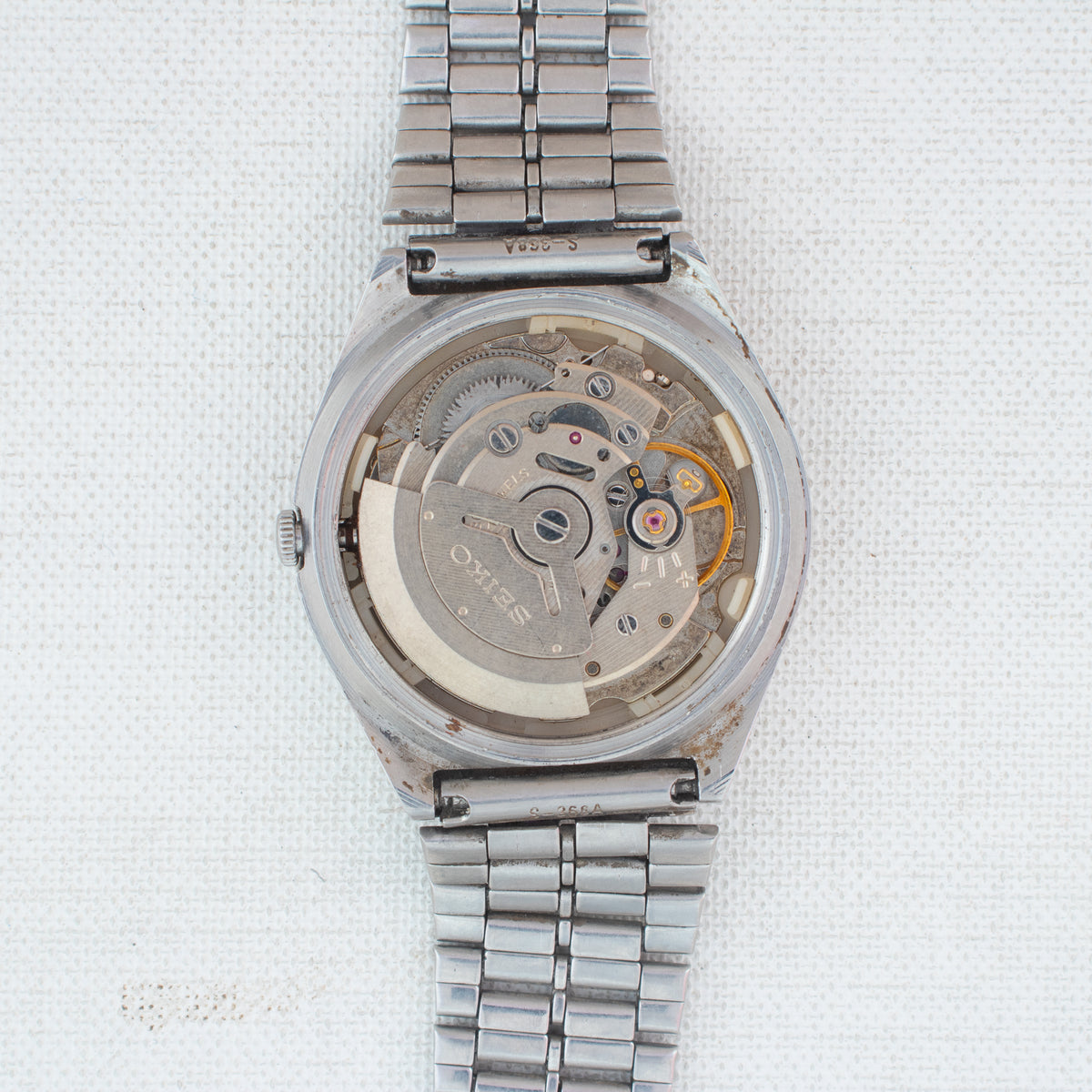 Vintage Seiko 5 6309-8960 Automatic 17J White Dial Day Date Wristwatch