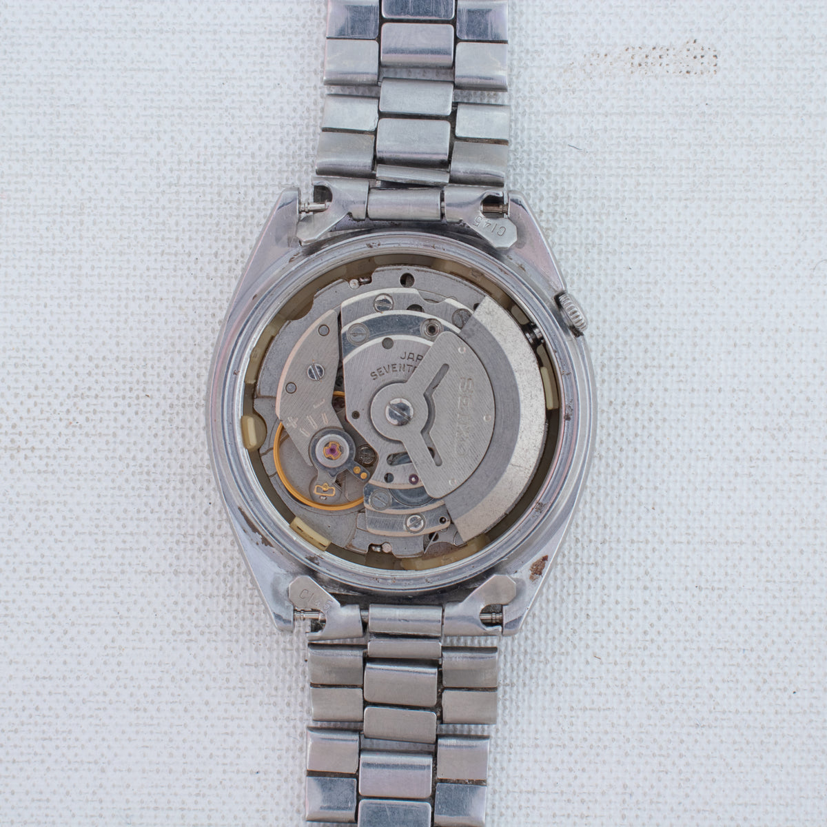 Vintage Seiko 5 6309-5600 Automatic 17J Silver Dial Day Date Wristwatch