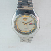Vintage Seiko 5 7009-5130 Automatic 17J Grey Dial Day Date Wristwatch