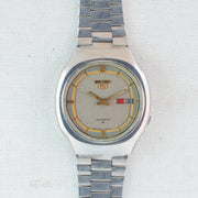 Vintage Seiko 5 7009-5130 Automatic 17J Grey Dial Day Date Wristwatch