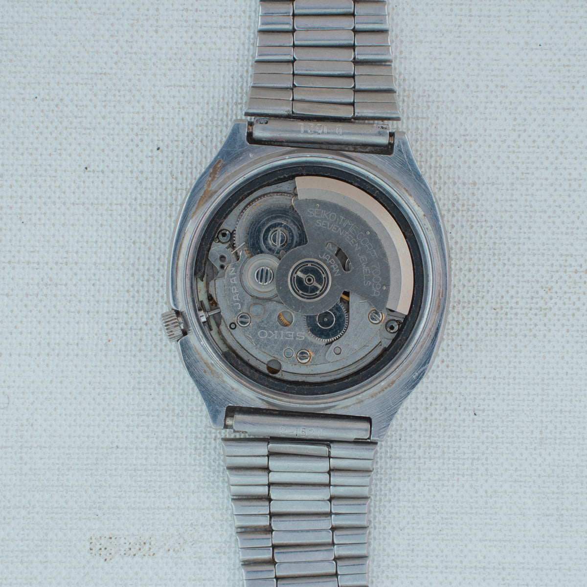 Vintage Seiko 5 7009-5130 Automatic 17J Grey Dial Day Date Wristwatch