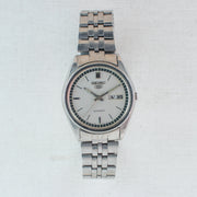 Vintage Seiko 5 6309-8900 Automatic 17J Silver Dial Day Date Wristwatch