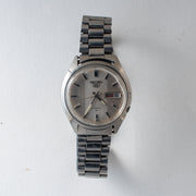 Vintage Seiko 5 7009-8211 Automatic 17J Silver Dial Day Date Wristwatch