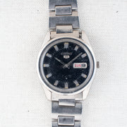 Vintage Seiko 5 6309-8880 Automatic 17J Black Dial Day Date Wristwatch