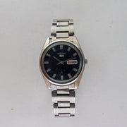 Vintage Seiko 5 6309-8880 Automatic 17J Black Dial Day Date Wristwatch