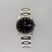 Vintage Seiko 5 6309-8880 Automatic 17J Black Dial Day Date Wristwatch