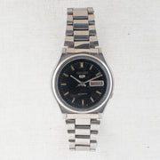 Vintage Seiko 5 6309-8230 Automatic 17J Black Dial Day Date Wristwatch