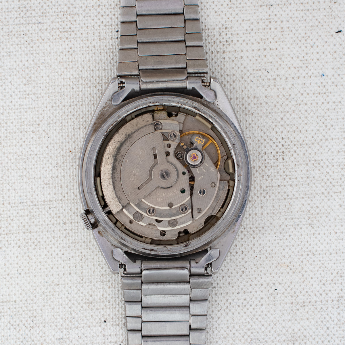 Vintage Seiko 5 6309-8230 Automatic 17J Black Dial Day Date Wristwatch
