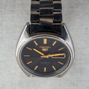 Vintage Seiko 5 6309-8230 Automatic 17J Black Dial Day Date Wristwatch